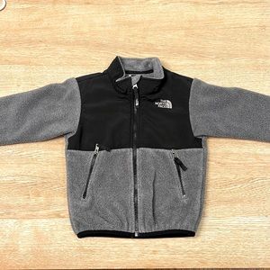 Toddler 4T North Face fleece, gray/black.